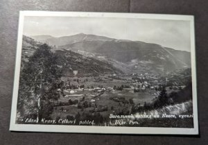 1937 Czechoslovakia RPPC Postcard Cover Jasina to Prague II Mountain View