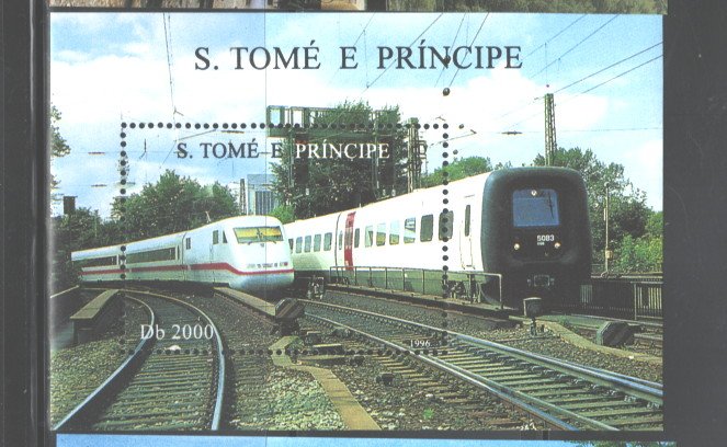 S TOME E PRINCIPE   1996  TRAINS  M.S.. #1285   MNH