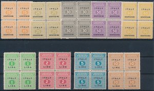 Italy 1943 Military Post Stamps (9v Cpt, B/4) MNH CV$90