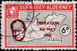 Great Britain(Alderney).1945 6d Fine Used