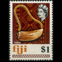 FIJI 1969 - Scott# 275A Tabua Glazed $1 NH