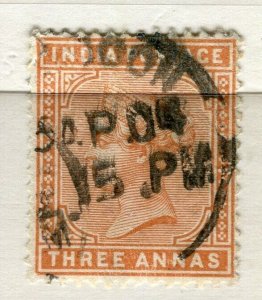 INDIA; 1890s early QV issue Shade of 3a. value,