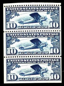 U.S. #C10a MINT STRIP OF 3 OG NH