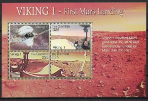 2006 Gambia Sc3048 Viking I- First Mars Landing MNH sheet of 4