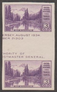 U.S. Scott #770 Mt. Rainier Stamp - Mint Horizontal Gutter Pair