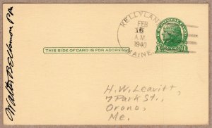 Scott UX27 Thomas Jefferson Postal Card - Used - Signed by Postmaster