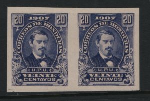 HONDURAS 124 IMPERF PAIR NO GUM VERY RARE 1907