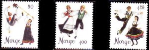 Norway 1976 #670-2 MNH. Costumes, dancing