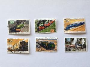 Australia – 1993 –Set of 6 Train Stamps – SC#’s 1324-1329 – Used