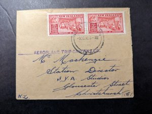 1936 New Zealand Cook Strait Airways Cover Wellington to Christchurch Cancelled