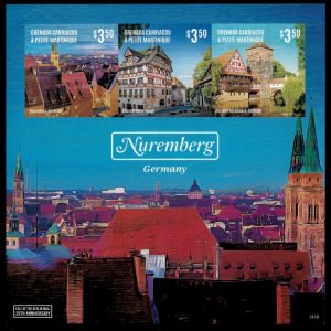 Grenadines 2014 - Berlin Wall - Sheet of 3 IMPERF Stamps - Scott #2904 - MNH