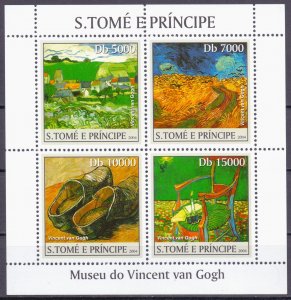 Sao Tome and Principe. 2004. 2535-38 bl496. Painting. MNH.