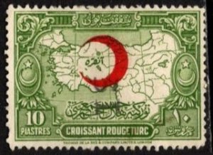 1928 Turkey 20 Piastres Postal Tax Turkish Red Crescent Used