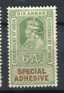 INDIA; Early 1900s GV Revenue issue fine used 6a. value