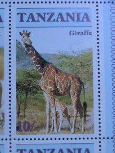 TANZANIA-ENDANGER ANIMALS SPECIES -MNH- S/S-VF  WE SHIP TO WORLD WIDE.