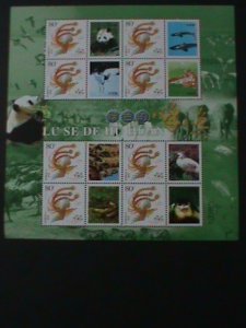 ​CHINA-ENDANGER PROTECTION ANIMALS OF CHINA -LOVELY BIRDS MNH MINI SHEET-VF