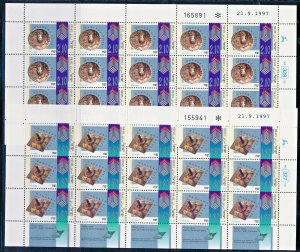 ISRAEL 1997 HUNUKKAH 2 X 15 STAMP SHEETS MNH  