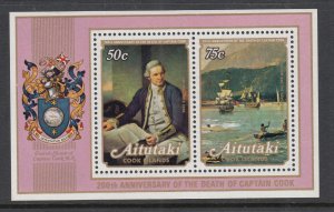 Aitutaki 172a Captain Cook Souvenir Sheet MNH VF