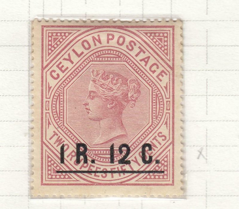 CEYLON # 115 VF-MLH Q/VICTORIA SURCHARGED CAT VALUE $115