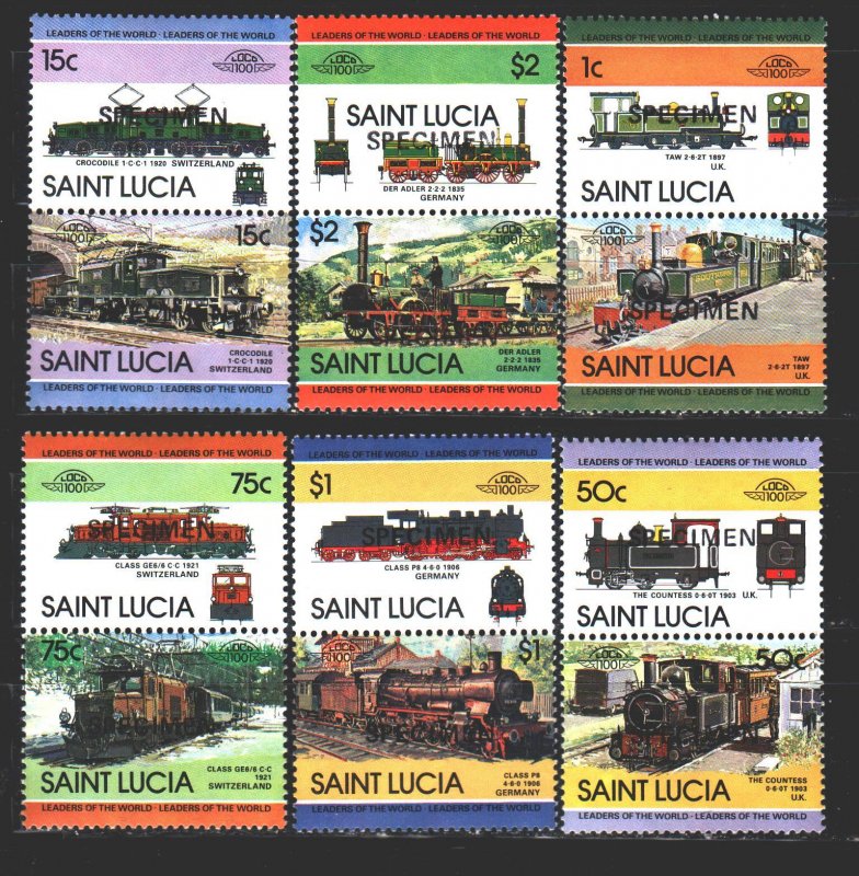 St Lucia. 1984. 672-83. trains. MNH.