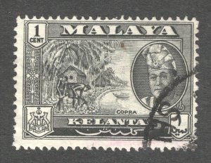 Malaya - Kelantan, Scott #84  F/VF, Used, 1 cent black,  ...... 3250064