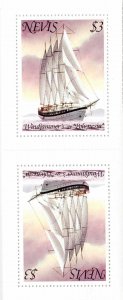 Nevis 1980 Sc 117b Pane of 2 Windjammer Sailing Ship M/S MNH Perf OG