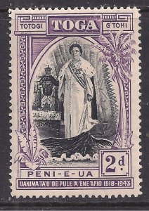 Toga Tonga 1944 KGV1 2d Black & Purple Silver Jubilee MM SG 84 ( L107 )