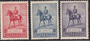 Sc# 152 / 154 Australia 1935 GV on charger Anzac complete MMH set CV $49.50 #2