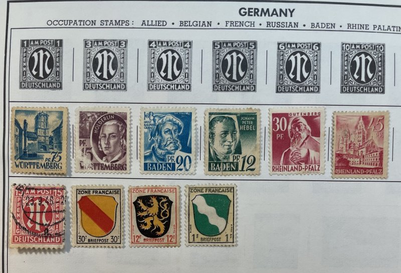 Germany - Large LOT on old album pages (Includes GDR/DDR)