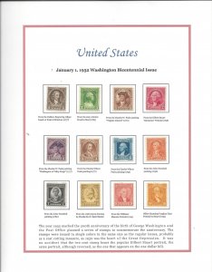 United States High Quality Album Sheets and Stamps - Wash Bi-Centennials'