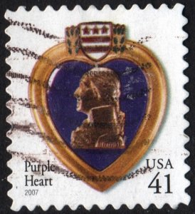 SC#4164 41¢ Purple Heart Single (2007) Used