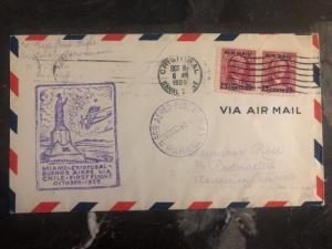 1929 Cristobal Canal Zone First Flight cover FFC To Asuncion Paraguay