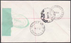 PAPUA NEW GUINEA 1963 Registered cover ex WOITAPE - Relief No.5 cds.........U892