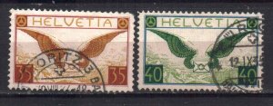 SWITZERLAND STAMPS, 1929. AIR Sc.#C13-C14, USED