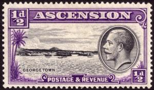 Ascension 1934 ½d Black & Violet SG21 MH