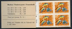 Switzerland #B394 - B396.  1970 Pro Juventute - Complete Booklet - 20 stamps