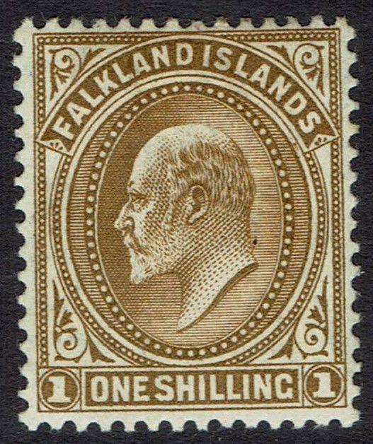 FALKLAND ISLANDS 1904 KEVII 1/- 