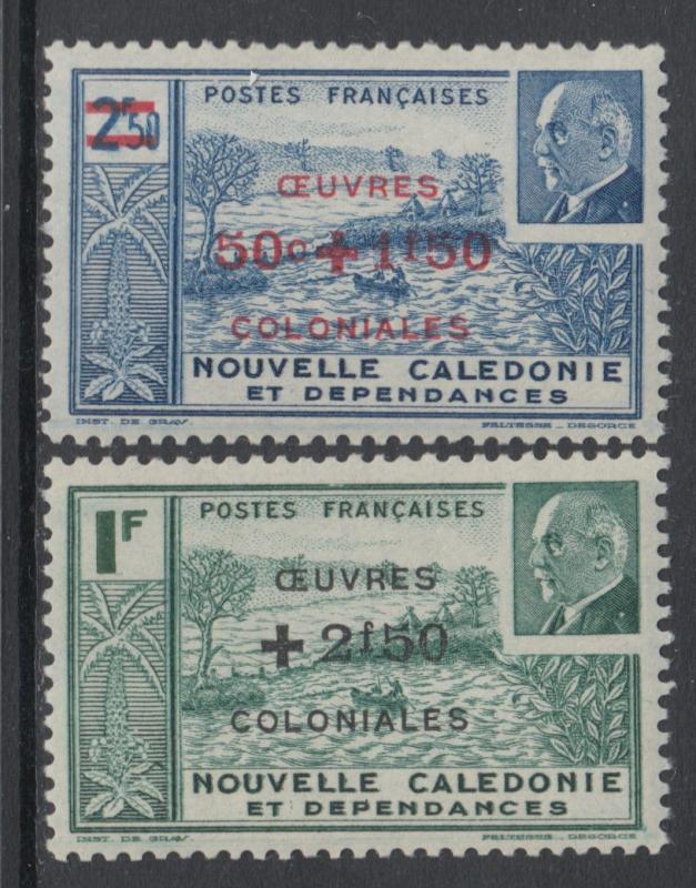 XG-Y747 NEW CALEDONIA - Tourism, 1944 Colonial Development Overprints MNH Set