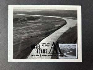 Ansel Adams 2024 FDC Maxicard Maximum Postcard Sand Bar Rio Grande Big Bend Park