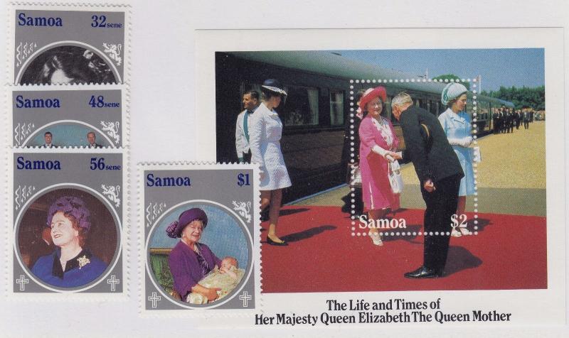 SAMOA MNH Scott # 649-653 Life & Times of the Queen Mother (5 Stamps)