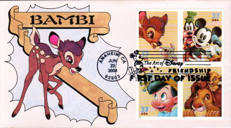 #3865-68 Art of Disney - Friendship Montgomery FDC