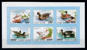 [79010] Vietnam 1990 Birds Vögel Oiseaux Duck Imperf. Sheet MNH