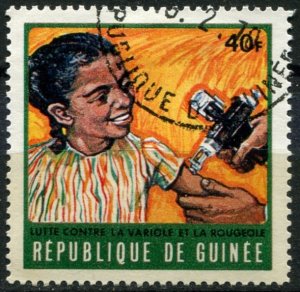 Guinea  Sc#554 Used, 40fr multi, Fight against smallpox and measles (1970)