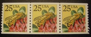 Scott 2281f, 25 cent Honey Bee, PNC3 #2, MNH Coil Beauty