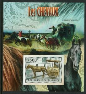 Burundi #1091 MNH S/Sheet - Horse-Drawn Mail Wagon