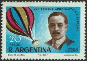 Argentina #868  MNH - Hot Air Balloon (1968)