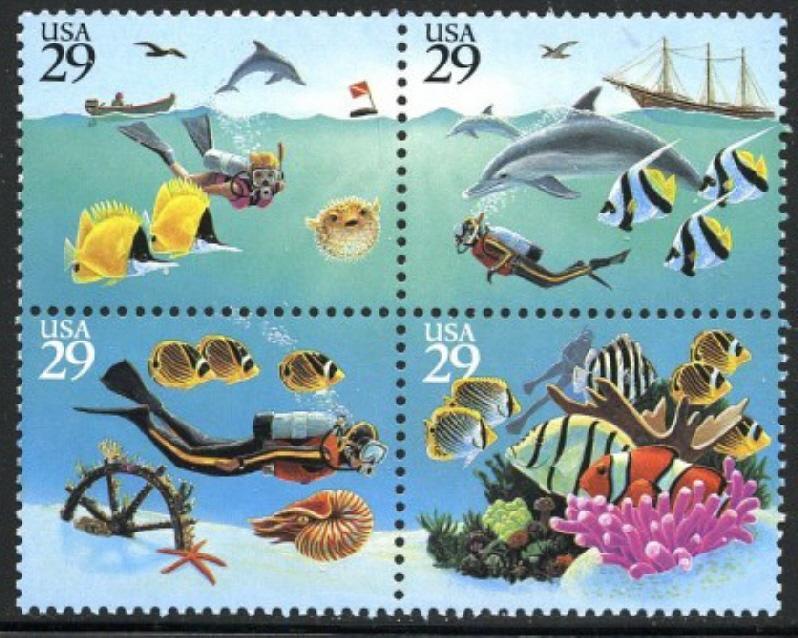 2863 - 2866 Wonders of the Sea F-VF MNH block of 4