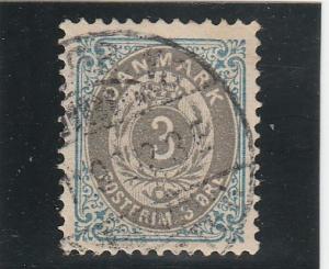 Denmark Scott#  41b  Used  (1895 Numeral)