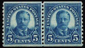 US 602 MNH VF 5 Cent Roosevelt Pair