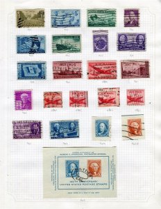 USA; 1945-47 fine early run of used values on cat numbered album page